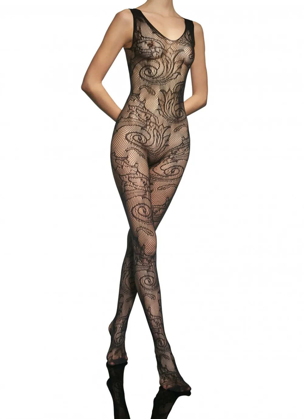 Shop Divine Paris FLORALE Combinaison Noir